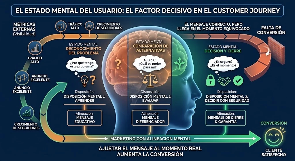 esquema del estado mental del usuario en el customer journey